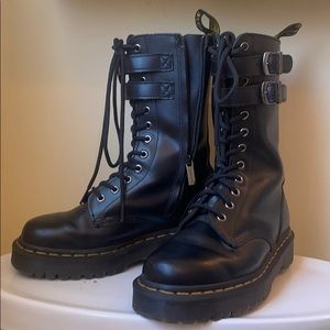Caspian Alt Dr Martin Black Leather Combat Boots